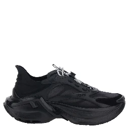 Black Sneaker F-Light Low Top with FF Motif on the Side and Chunky Sole in Mesh and Leather for Women