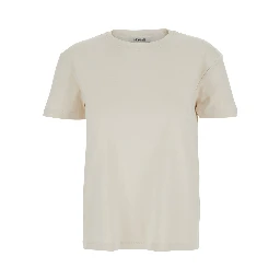 White Crew Neck T-Shirt In Cotton for Women