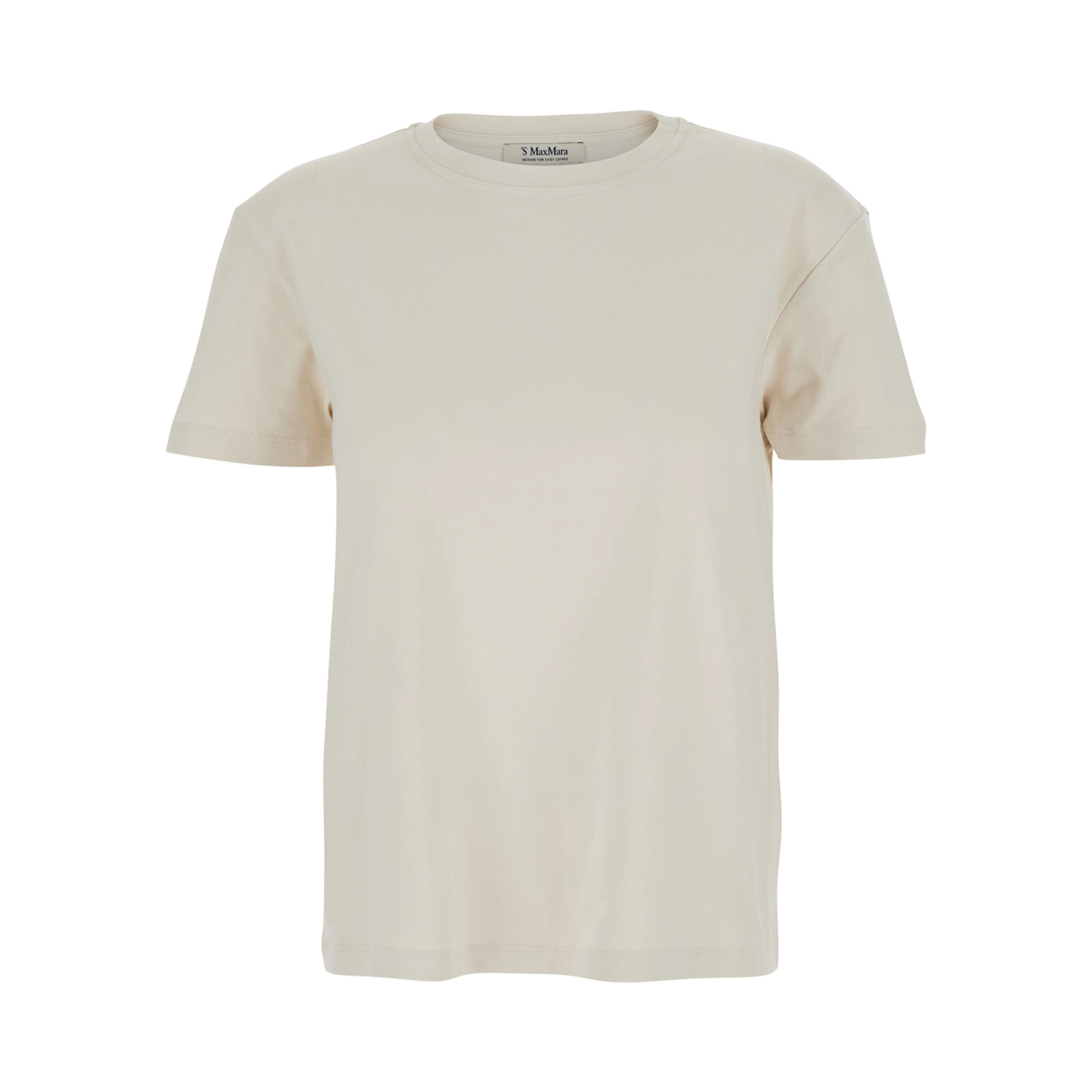 White Crew Neck T-Shirt In Cotton for Women