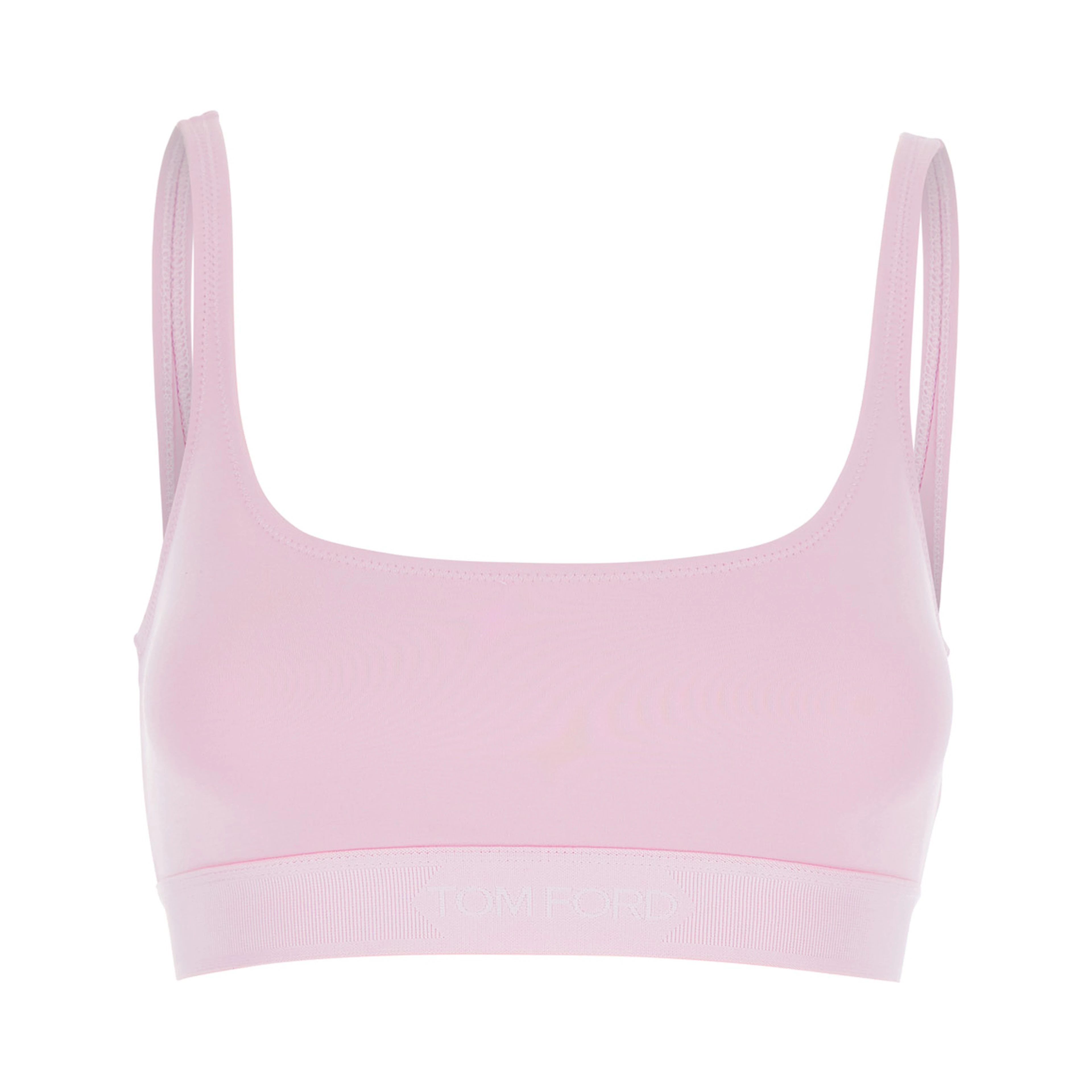 Pink Top Bralette with Wide Neckline and logo lettering on the Front in Modal Stretch Women