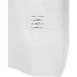 White Polo with Classic Collar and 4-Bar Detail on Sleeve in Cotton for Men