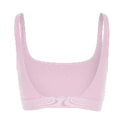 Pink Top Bralette with Wide Neckline and logo lettering on the Front in Modal Stretch Women