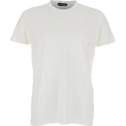 T-Shirt cotton silk ss White with Round Neck in Cotton and Silk Men