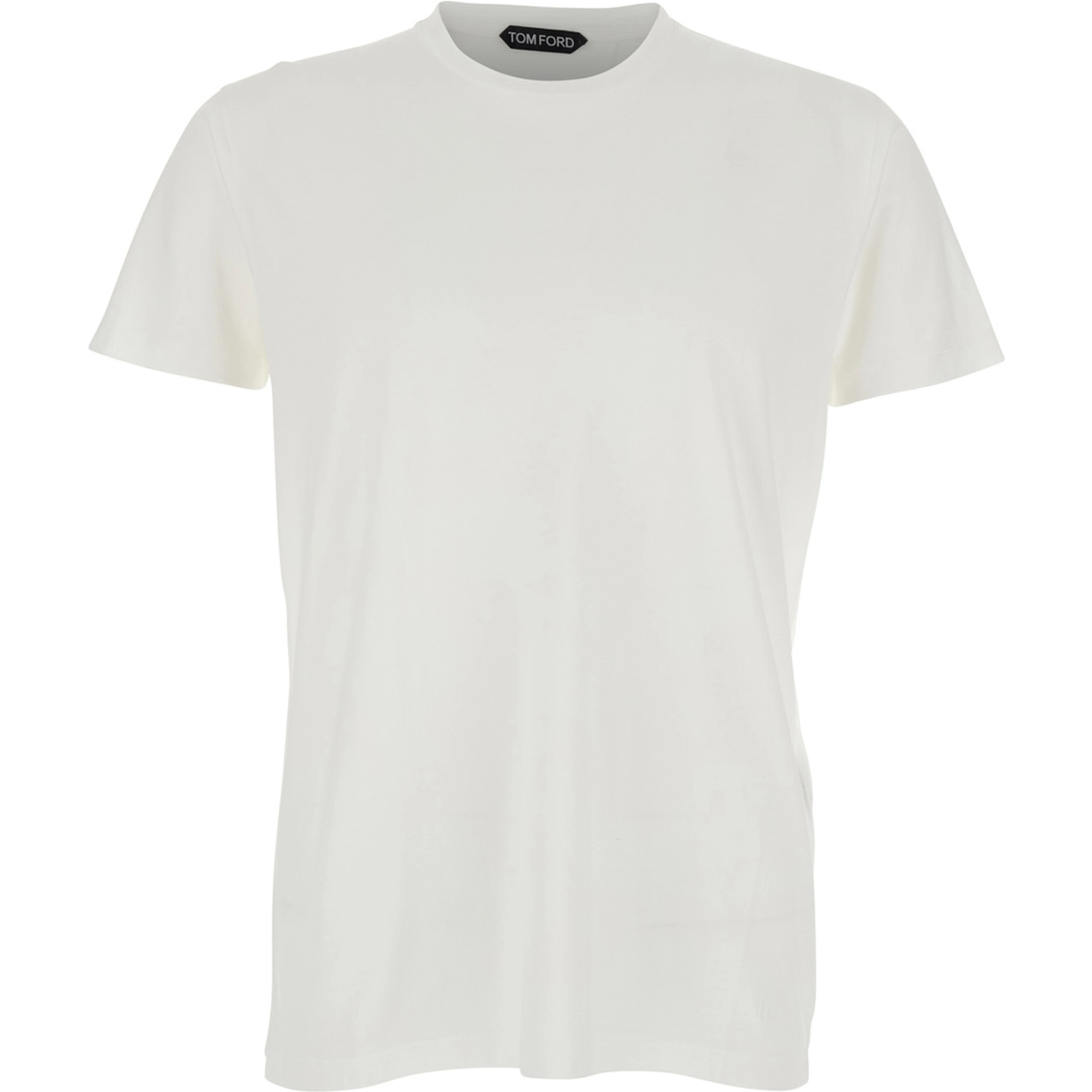 T-Shirt cotton silk ss White with Round Neck in Cotton and Silk Men