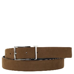 Brown Belt with T Loop Detail in  Leather Man