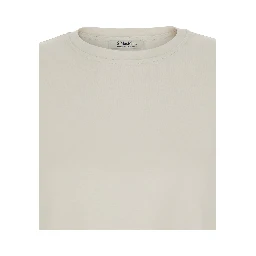 White Crew Neck T-Shirt In Cotton for Women
