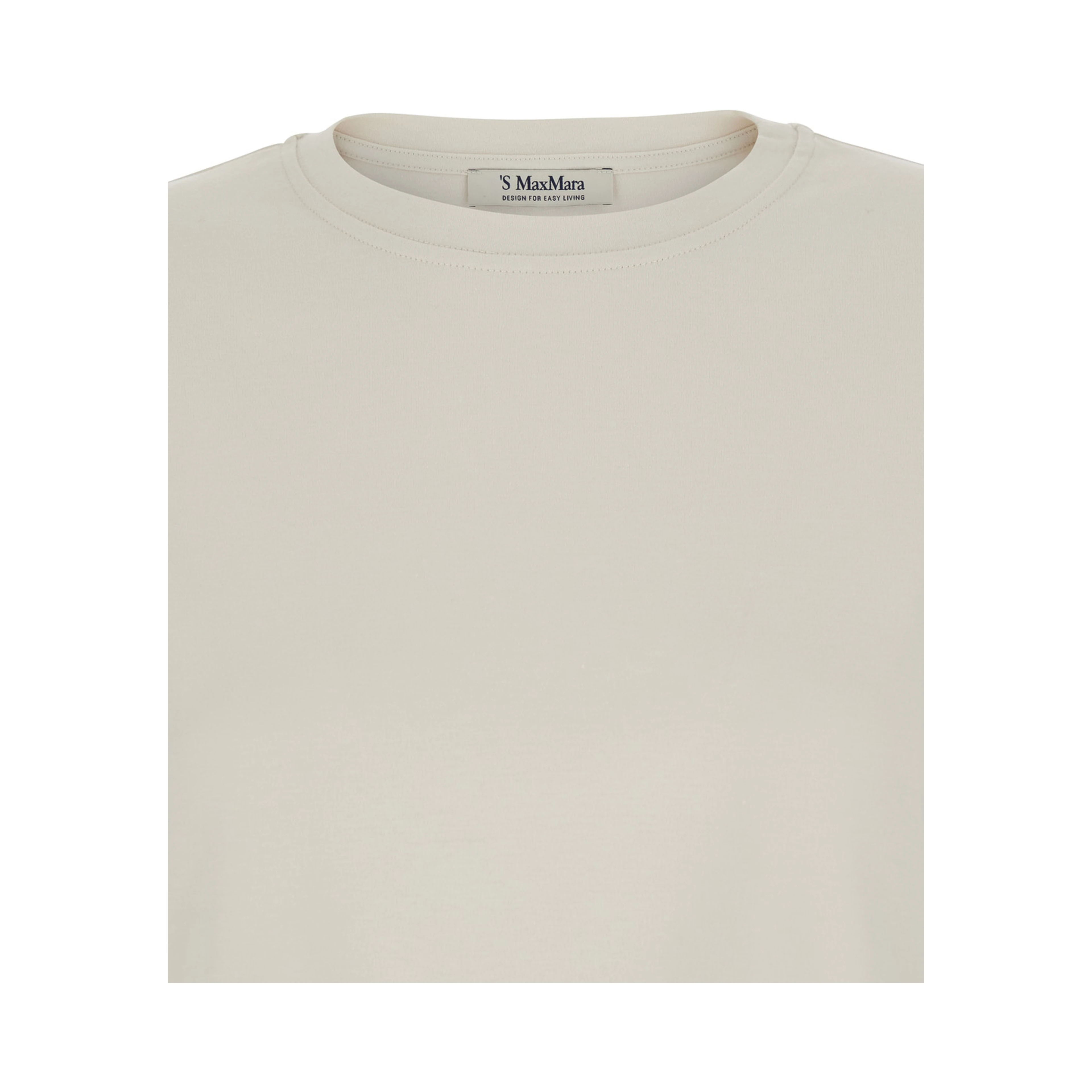 White Crew Neck T-Shirt In Cotton for Women