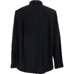 DORIS Black Jacket with Front Closure and Two Flap Pockets in Fabric for Men