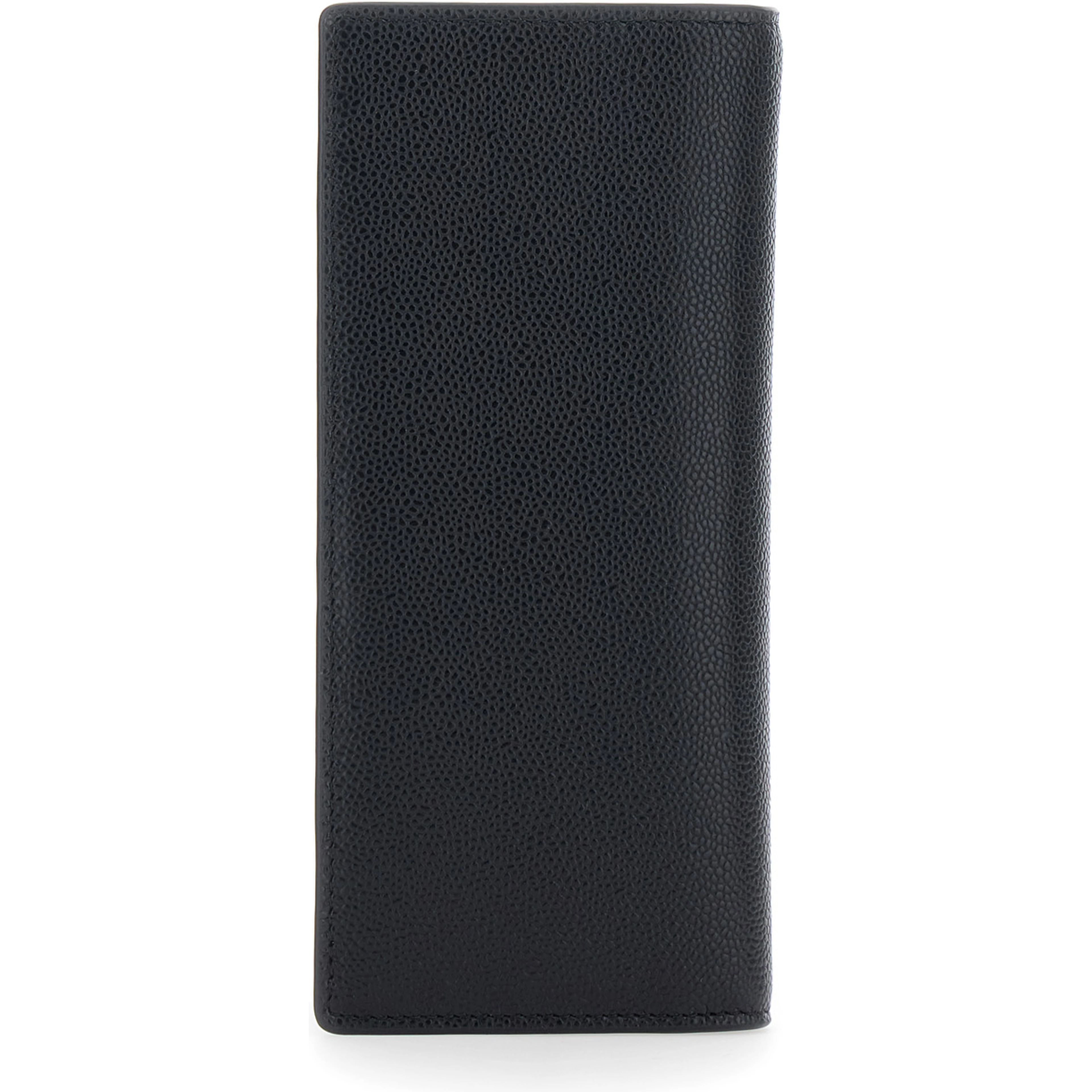 Vertical Wallet TODS with Logo Plate on the Front in Black Hammered Leather for Men