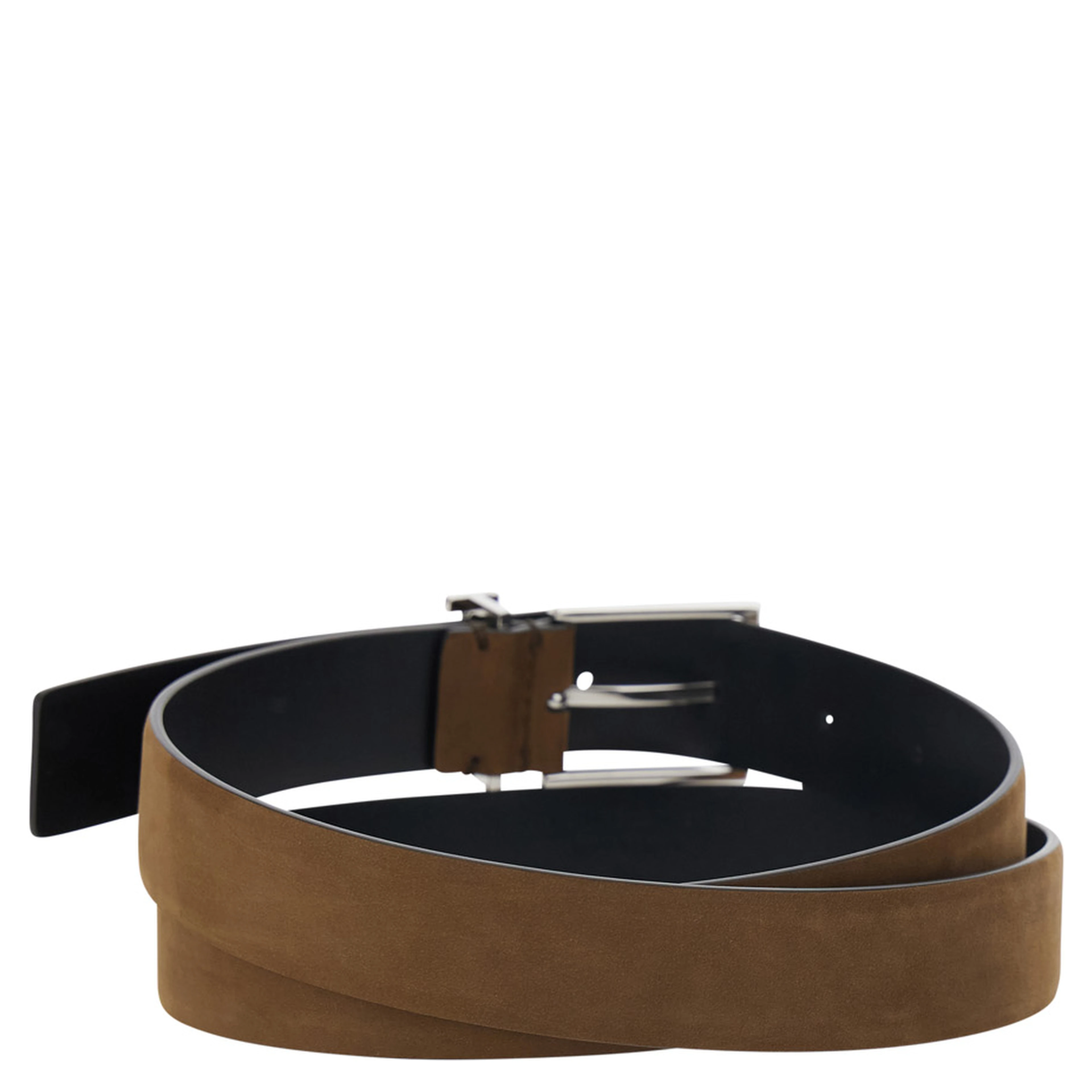 Brown Belt with T Loop Detail in  Leather Man