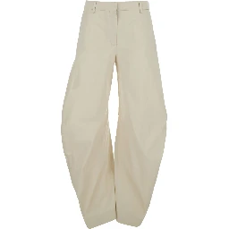 Beige Patty Coated Pants with Elastic Waist in cotton for Men