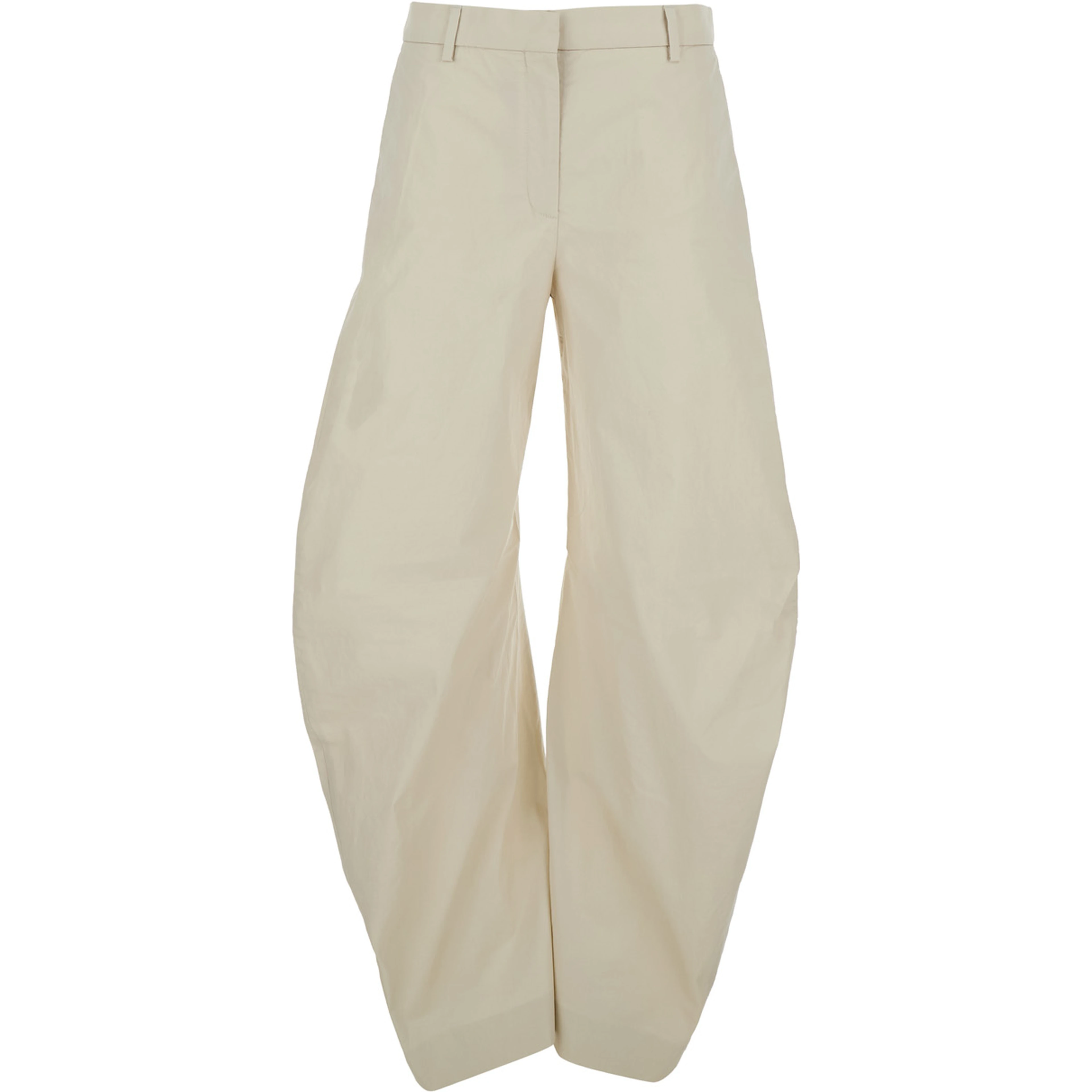 Beige Patty Coated Pants with Elastic Waist in cotton for Men