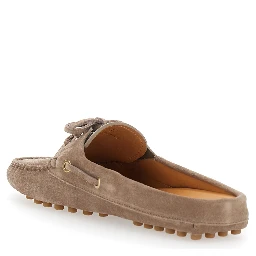 Loafers with Side Laces in Brown Suede for Men