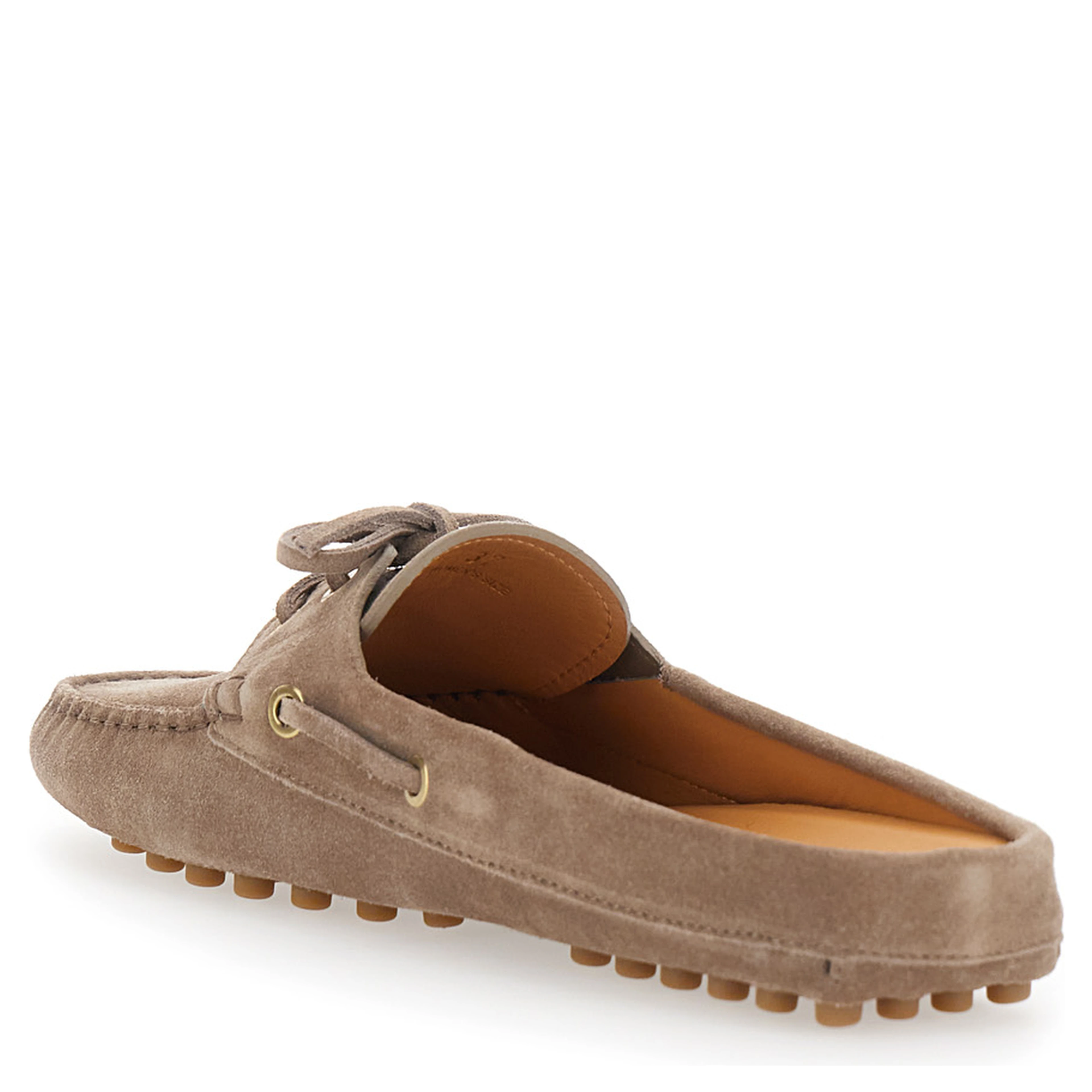 Loafers with Side Laces in Brown Suede for Men