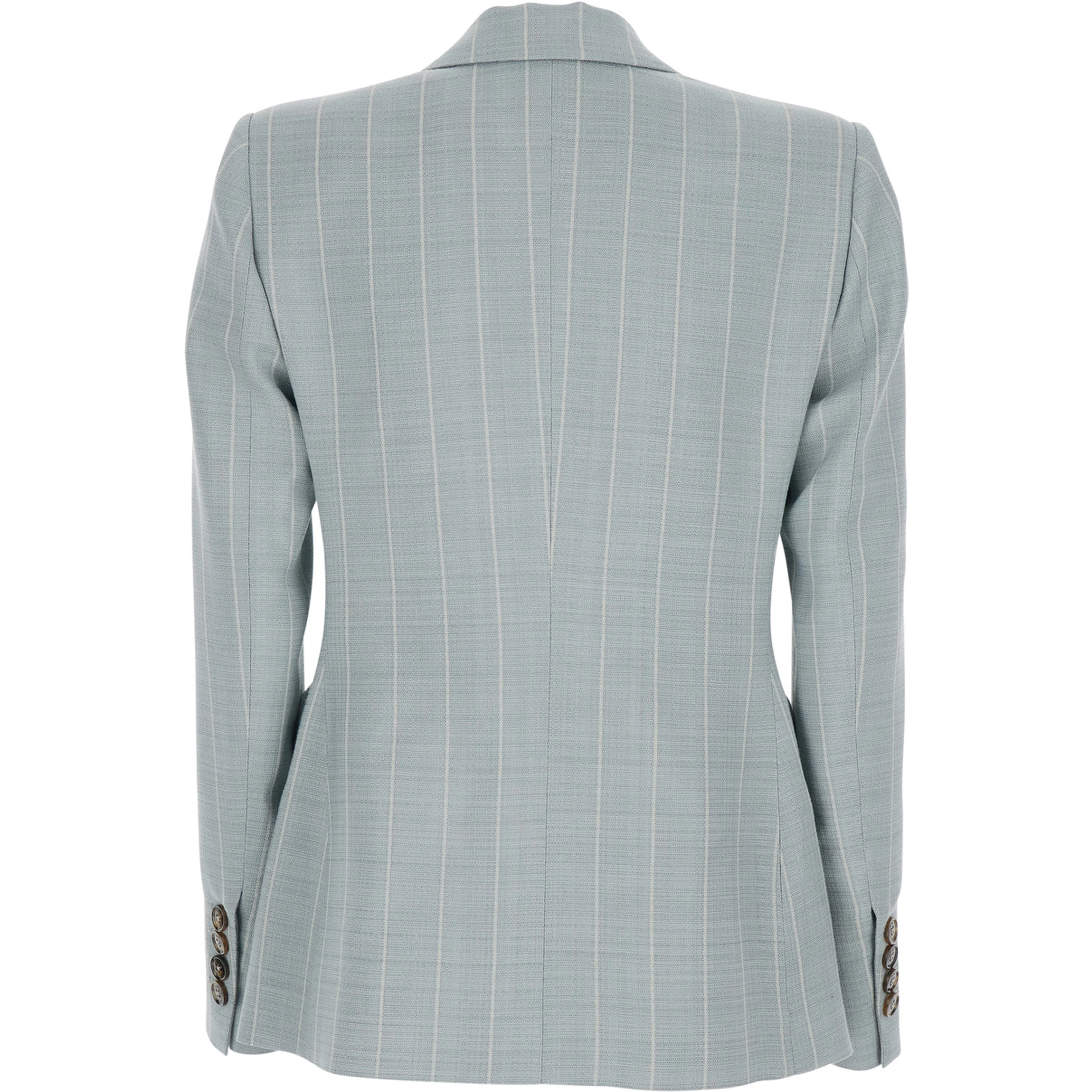 After You Light blue Double-breasted Jacket with Peak revers and Striped  Motif in  viscose blend for women