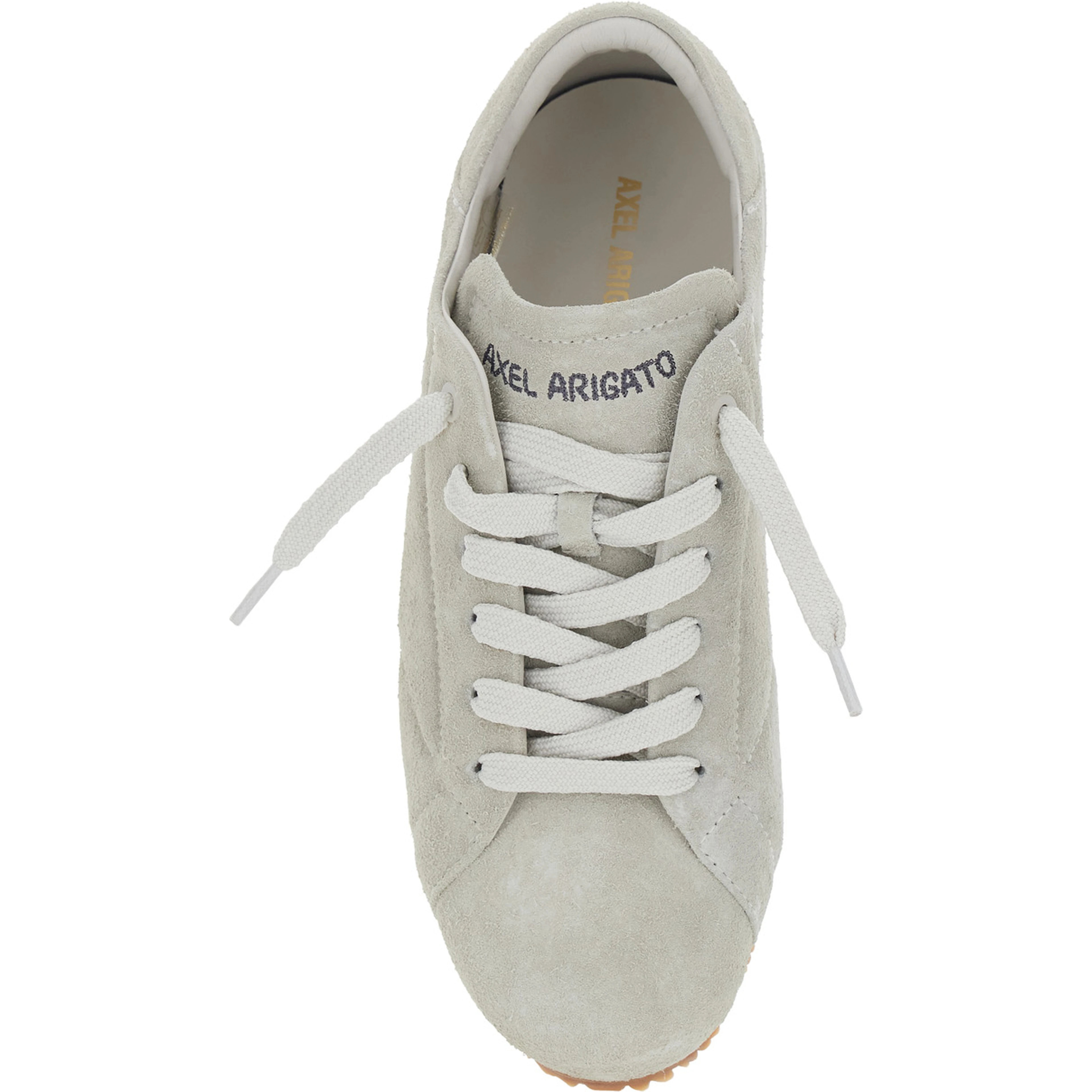 Tact Grey Low Top Sneakers with Logo Lettering on the Tongue in Suede Man