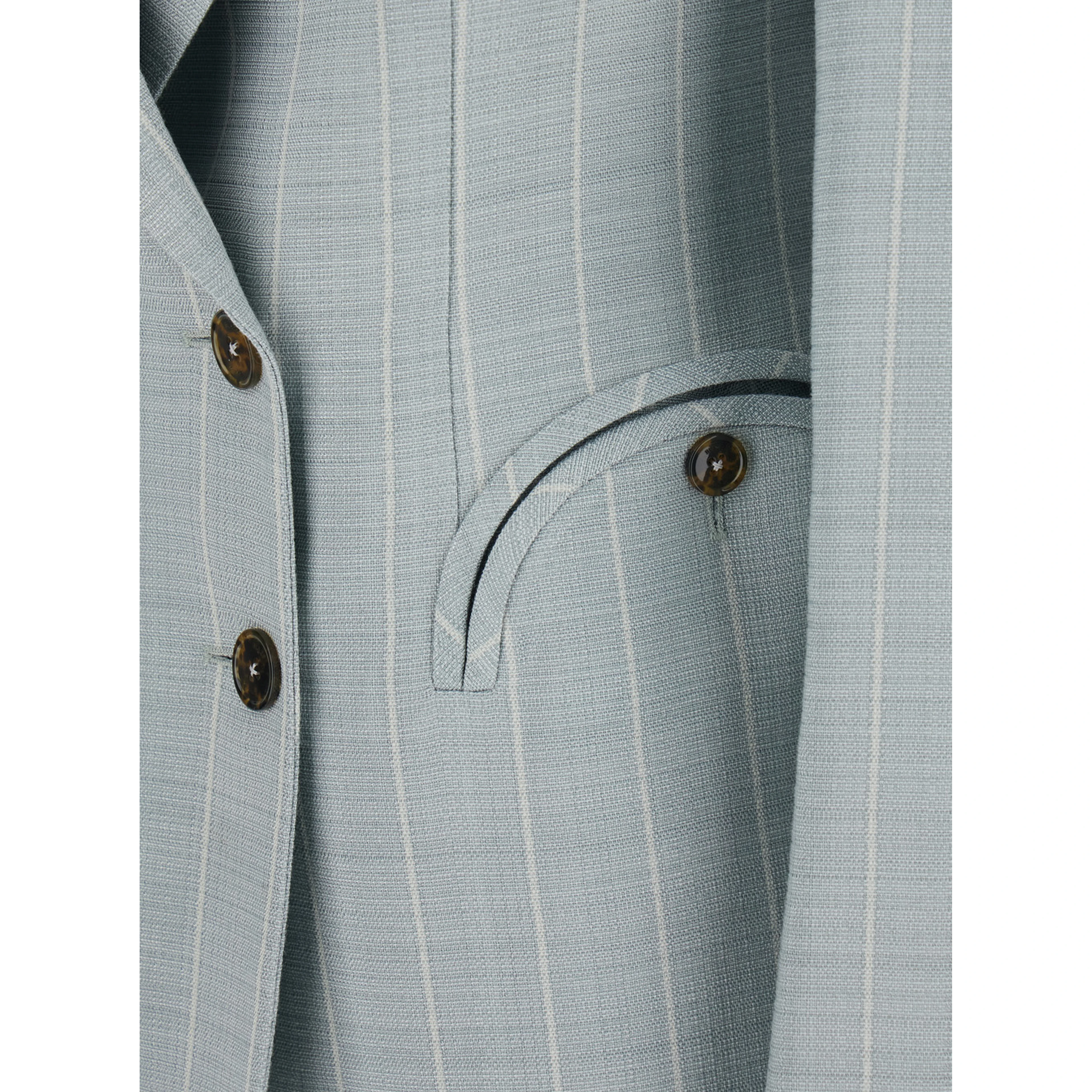 After You Light blue Double-breasted Jacket with Peak revers and Striped  Motif in  viscose blend for women