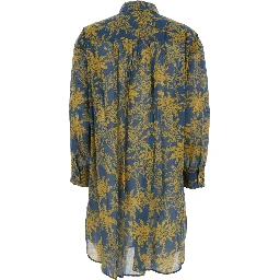 Exotisme Multicolor Shirt with Classic Collar and All-Over Print in Cotton for Women