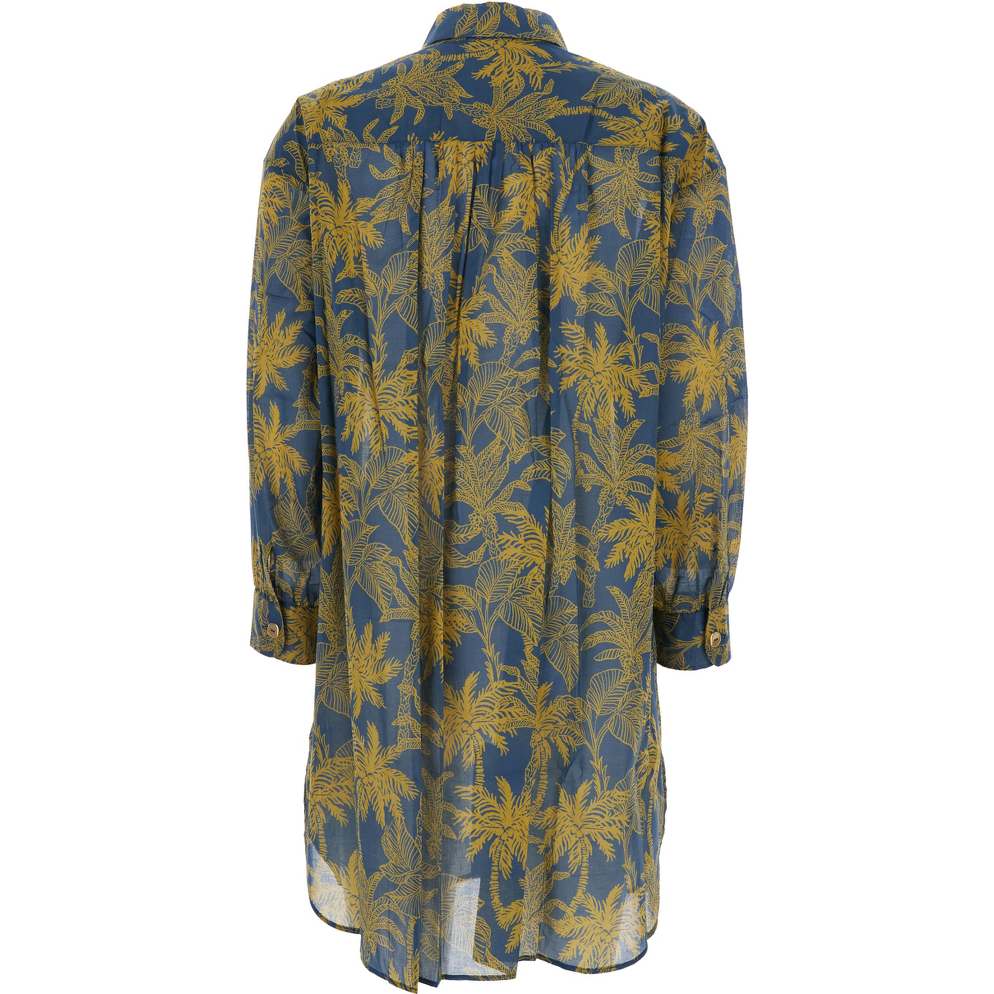 Exotisme Multicolor Shirt with Classic Collar and All-Over Print in Cotton for Women