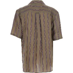 BOXY STRIPS Shirt with Collar and Long Sleeves in Brown for Men