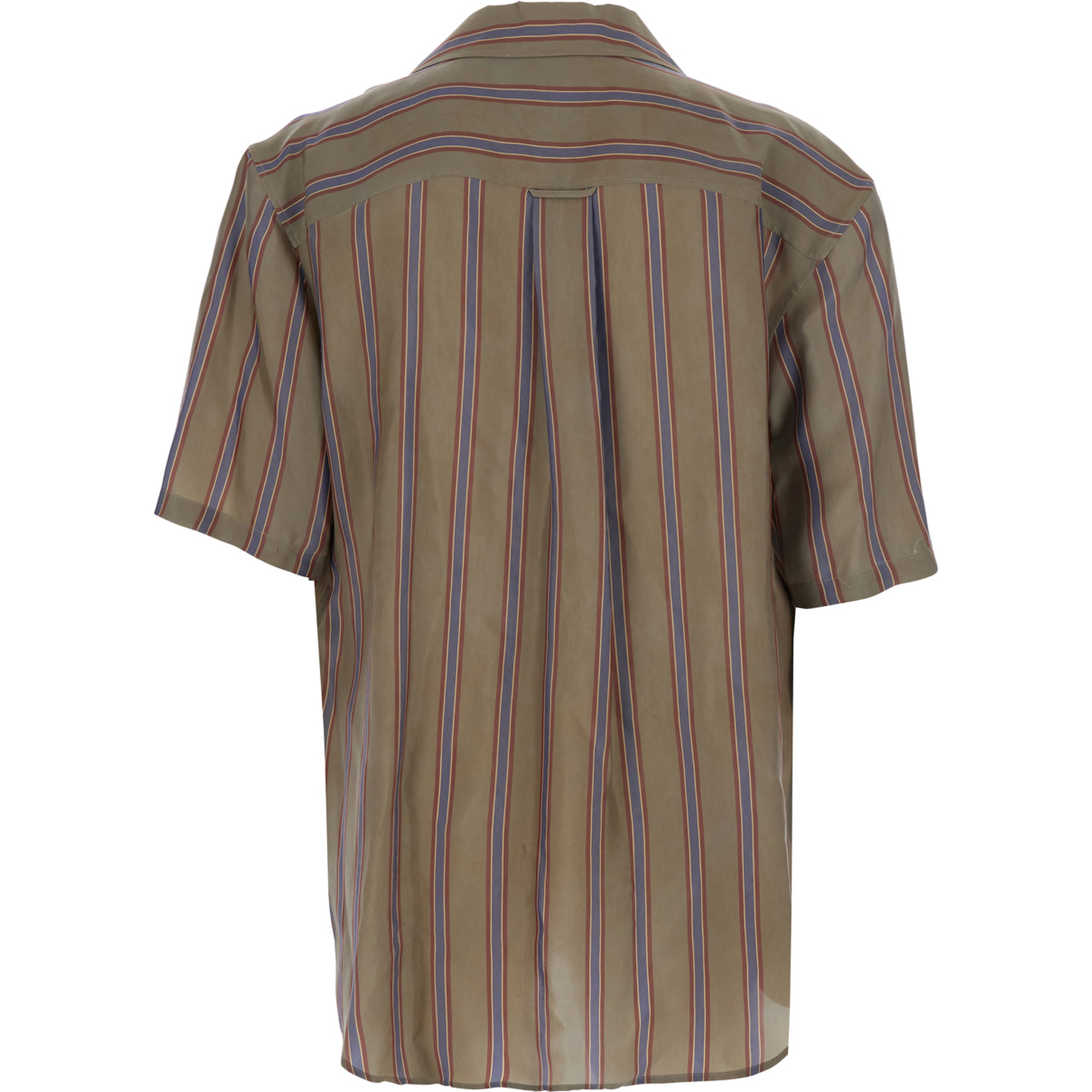 BOXY STRIPS Shirt with Collar and Long Sleeves in Brown for Men