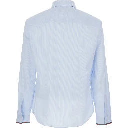 Light Blue Shirt with Classic Collar and Web Cuffs for Men