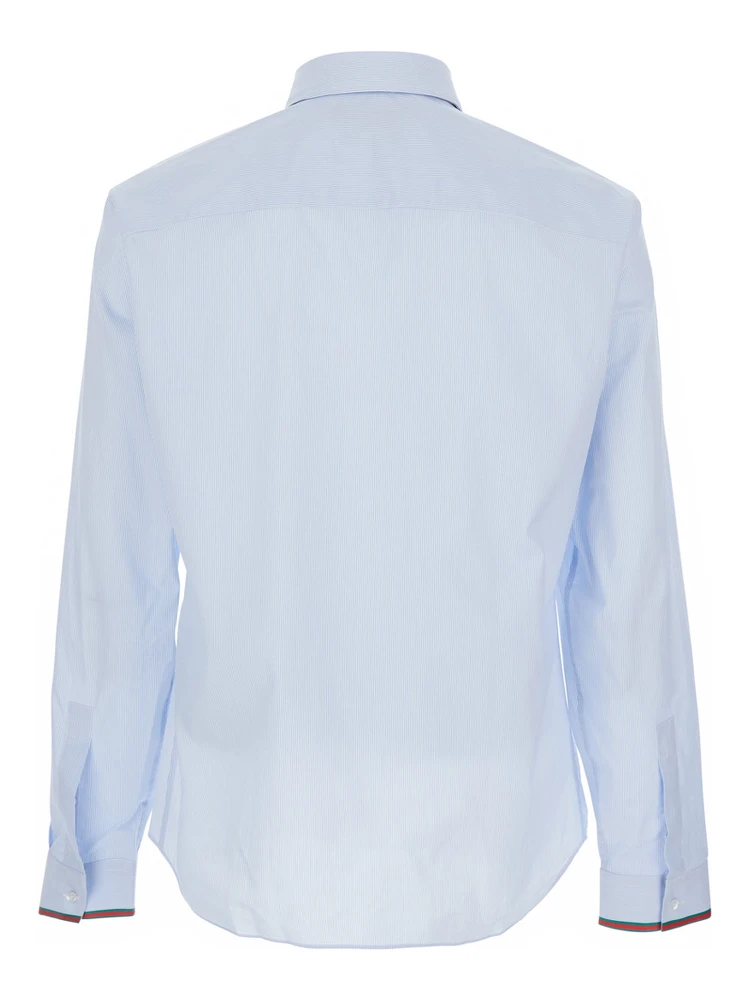 Light Blue Shirt with Classic Collar and Web Cuffs for Men alternative