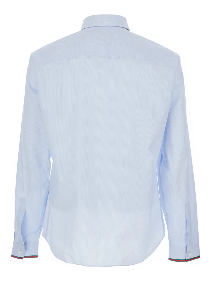 Light Blue Shirt with Classic Collar and Web Cuffs for Men