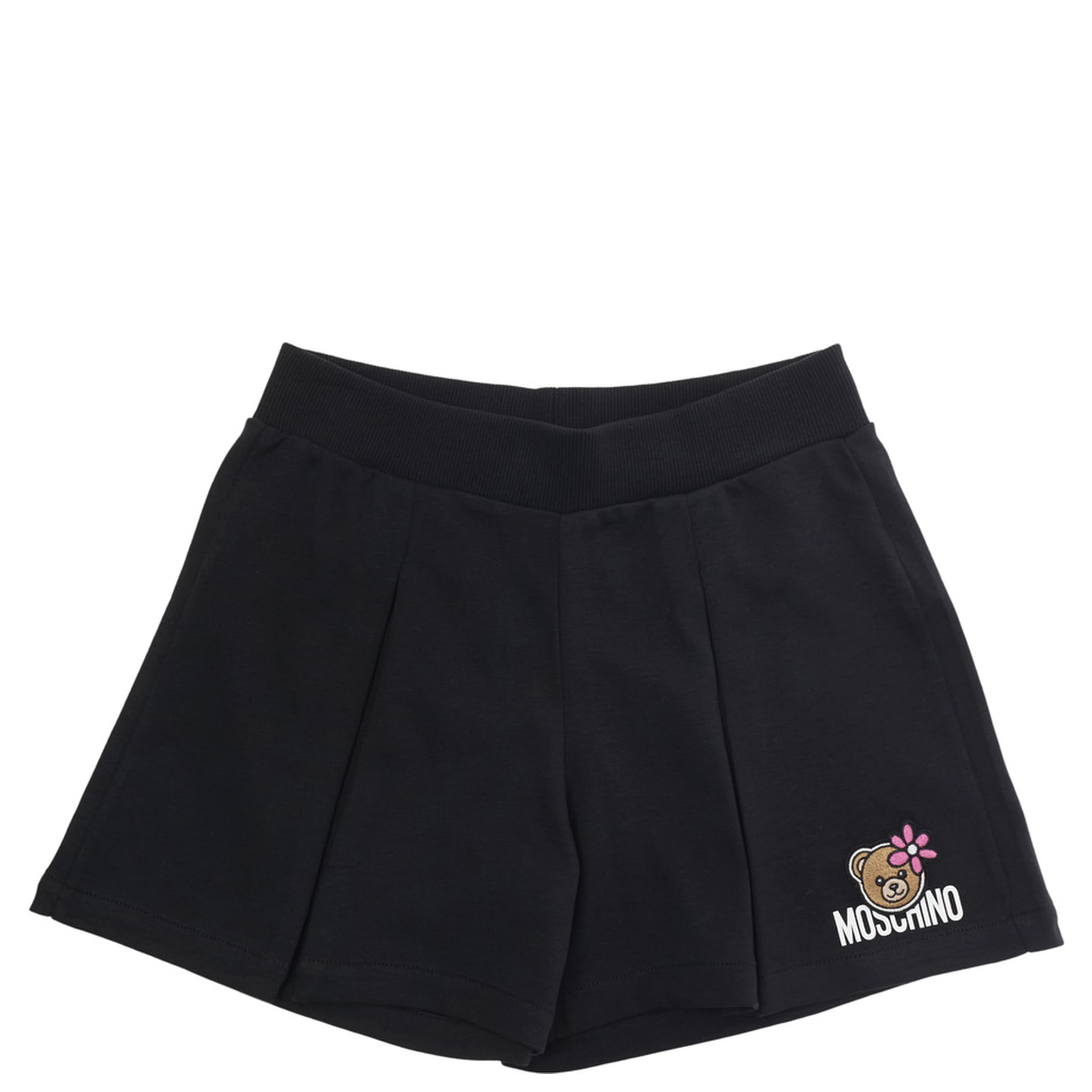 Black Shorts with Logo Print on the Front in cotton for Girl