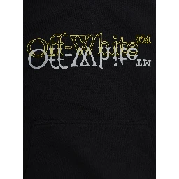 Black Hooded Sweatshirt with Fixed Hood and Printed Logo on the Front in Cotton Boy