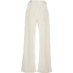 White Jeans with Five-Pocket Design and Logo Patch on the Rear in denim for Womemn