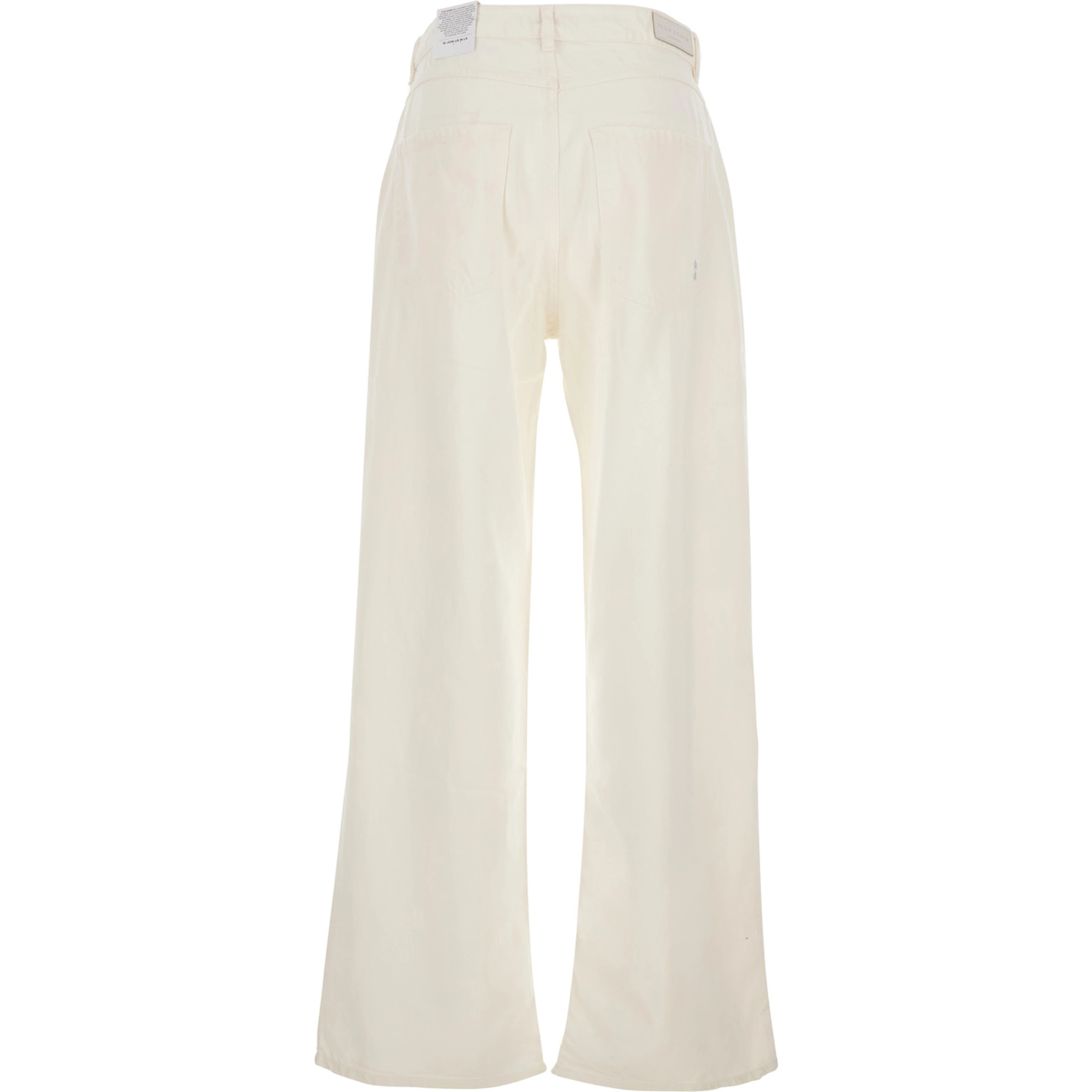 White Jeans with Five-Pocket Design and Logo Patch on the Rear in denim for Womemn