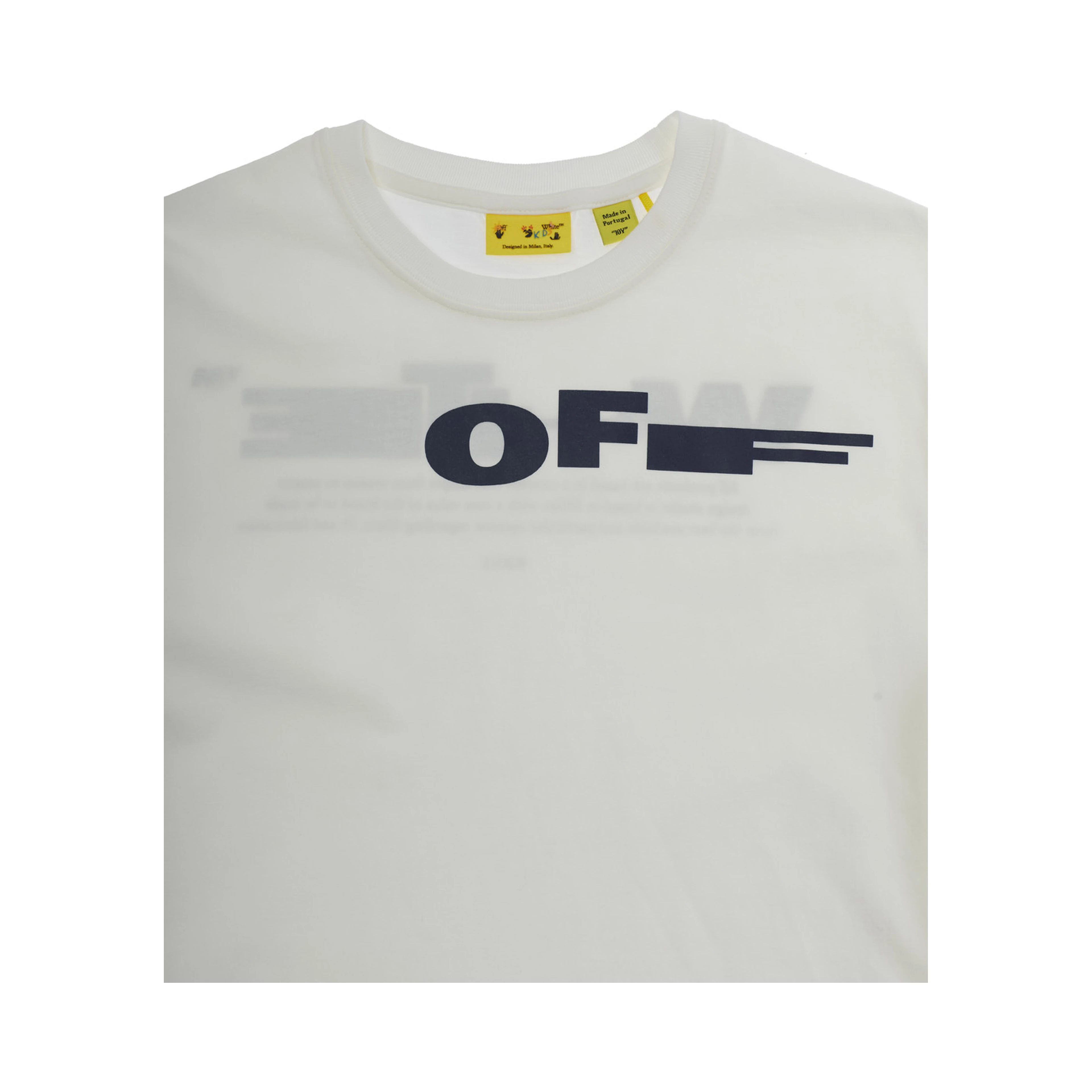White T-shirt with logo on the front and print on the back in Cotton for boy
