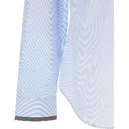 Light Blue Shirt with Classic Collar and Web Cuffs for Men