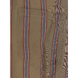 BOXY STRIPS Shirt with Collar and Long Sleeves in Brown for Men