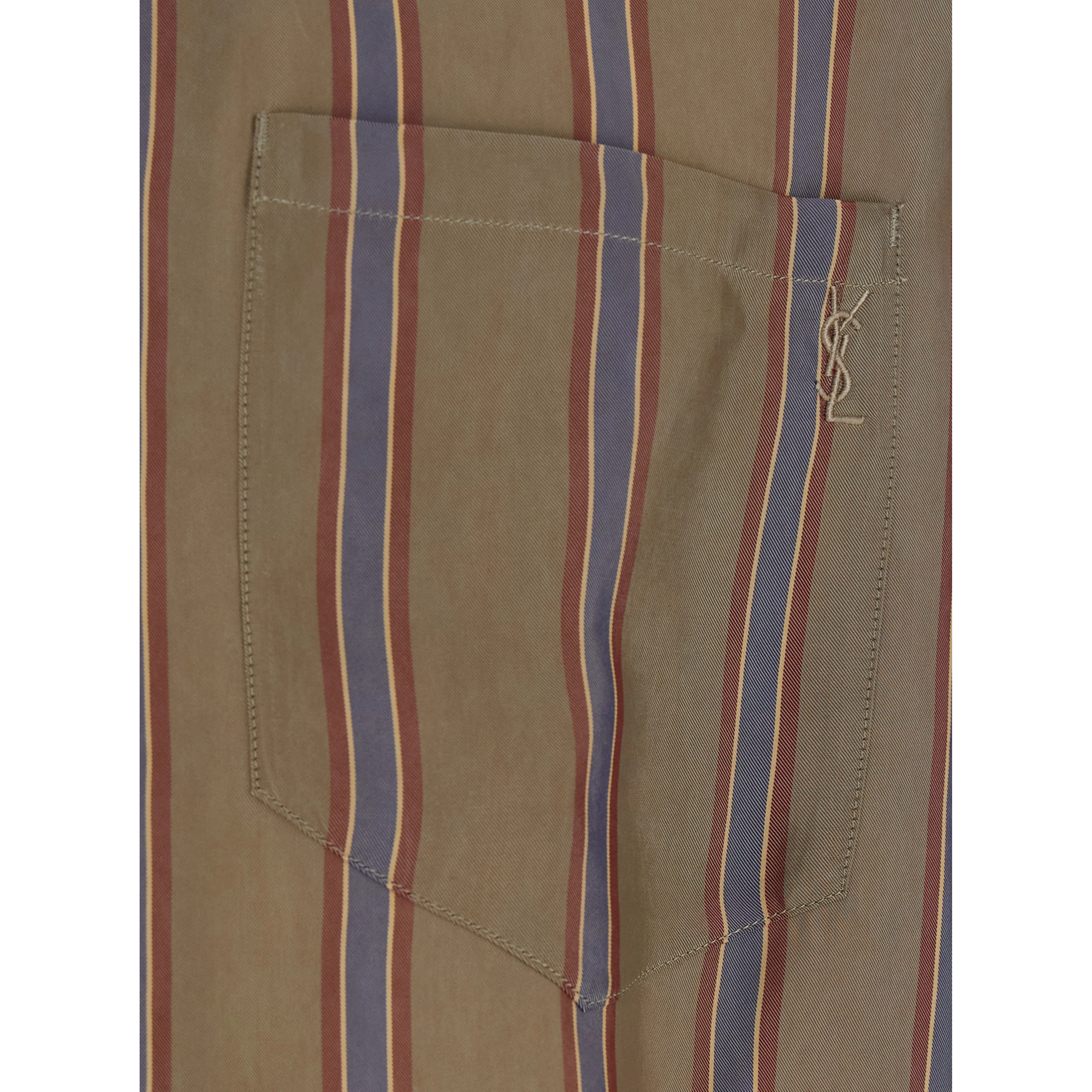 BOXY STRIPS Shirt with Collar and Long Sleeves in Brown for Men