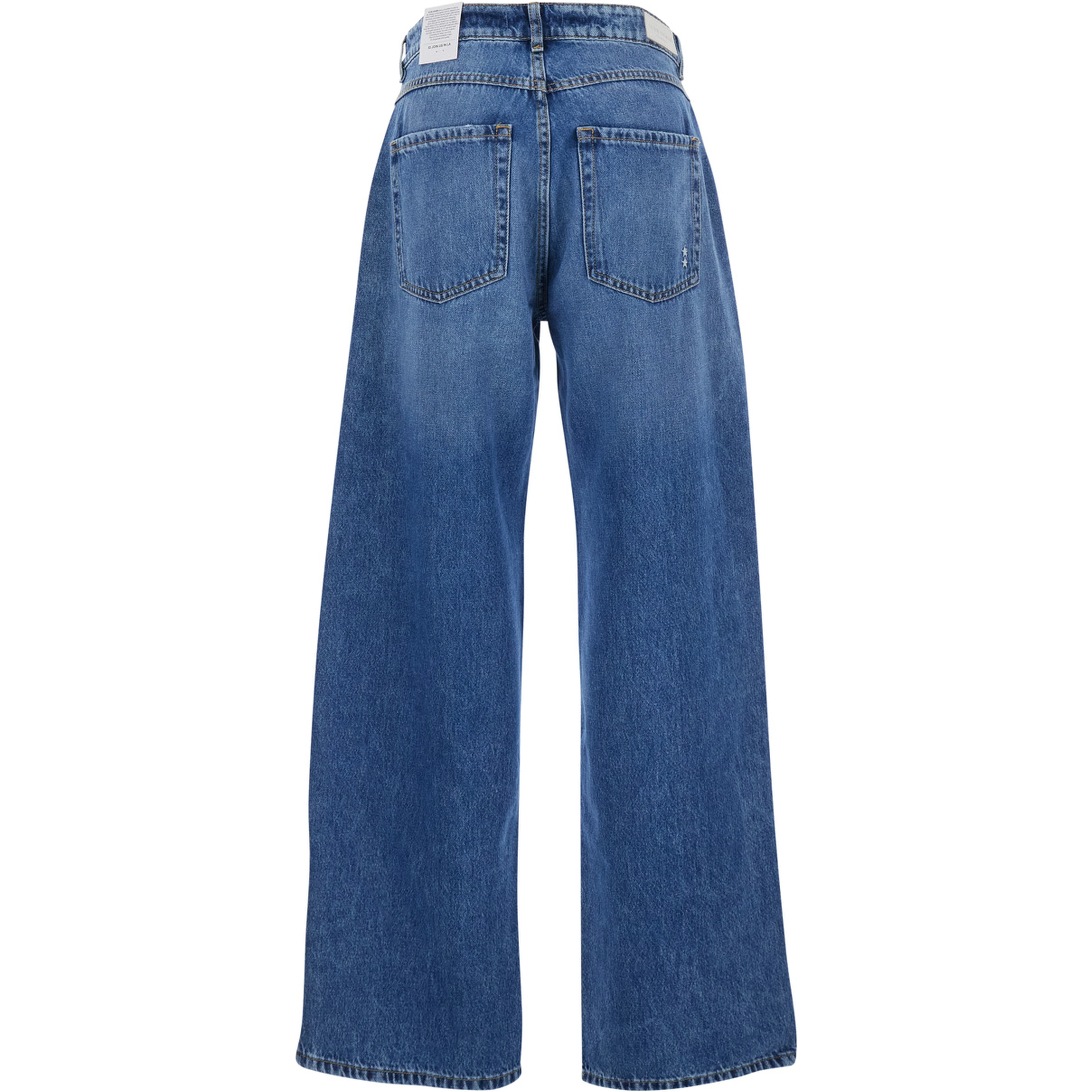 Blue Five-pocket jeans with logo patch on the back in denim for women