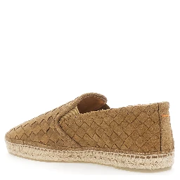 Java Brown Espadrilles with Pull-tab and Contrast Stitching in Suede for Men