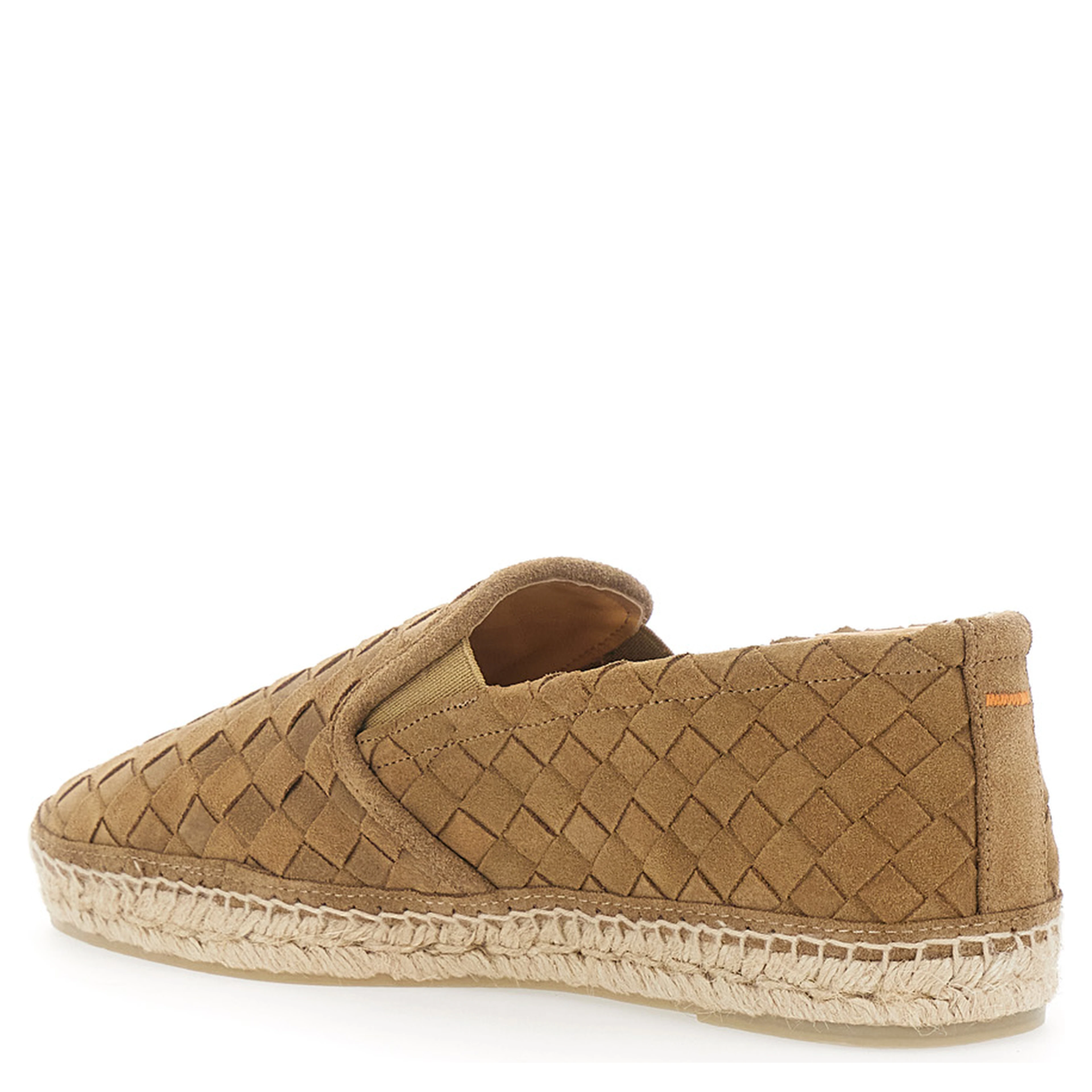 Java Brown Espadrilles with Pull-tab and Contrast Stitching in Suede for Men
