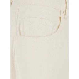 White Jeans with Five-Pocket Design and Logo Patch on the Rear in denim for Womemn