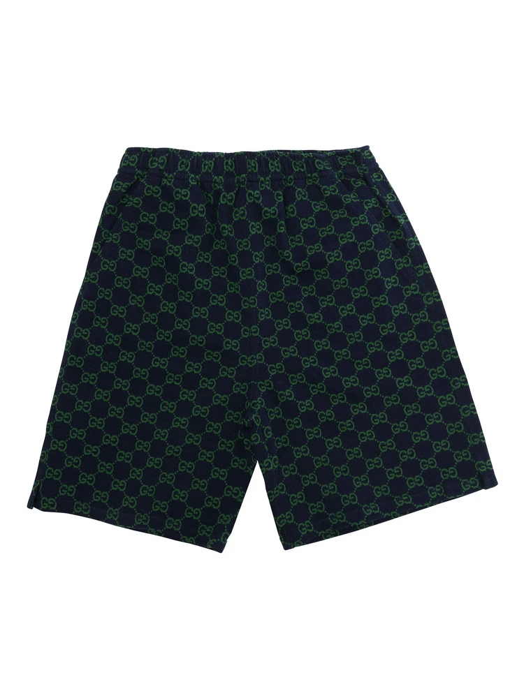 blue Shorts with GG all over motif in fabric Boy