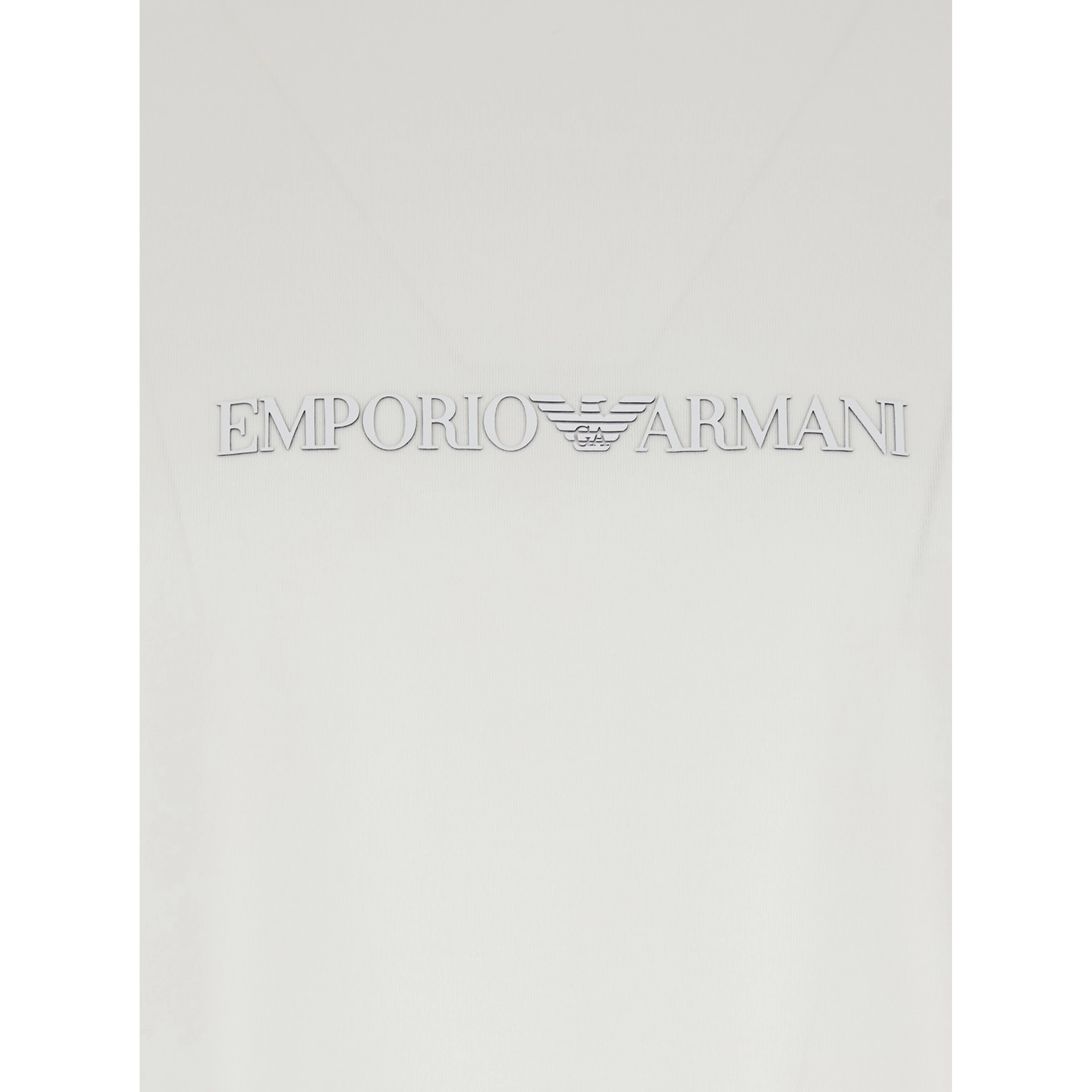 White Crew Neck T-Shirt with logo lettering in Cotton for Men