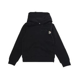 Black Sweatshirt with Lettering Logo and Logo Patch on the Front in Cotton Girls