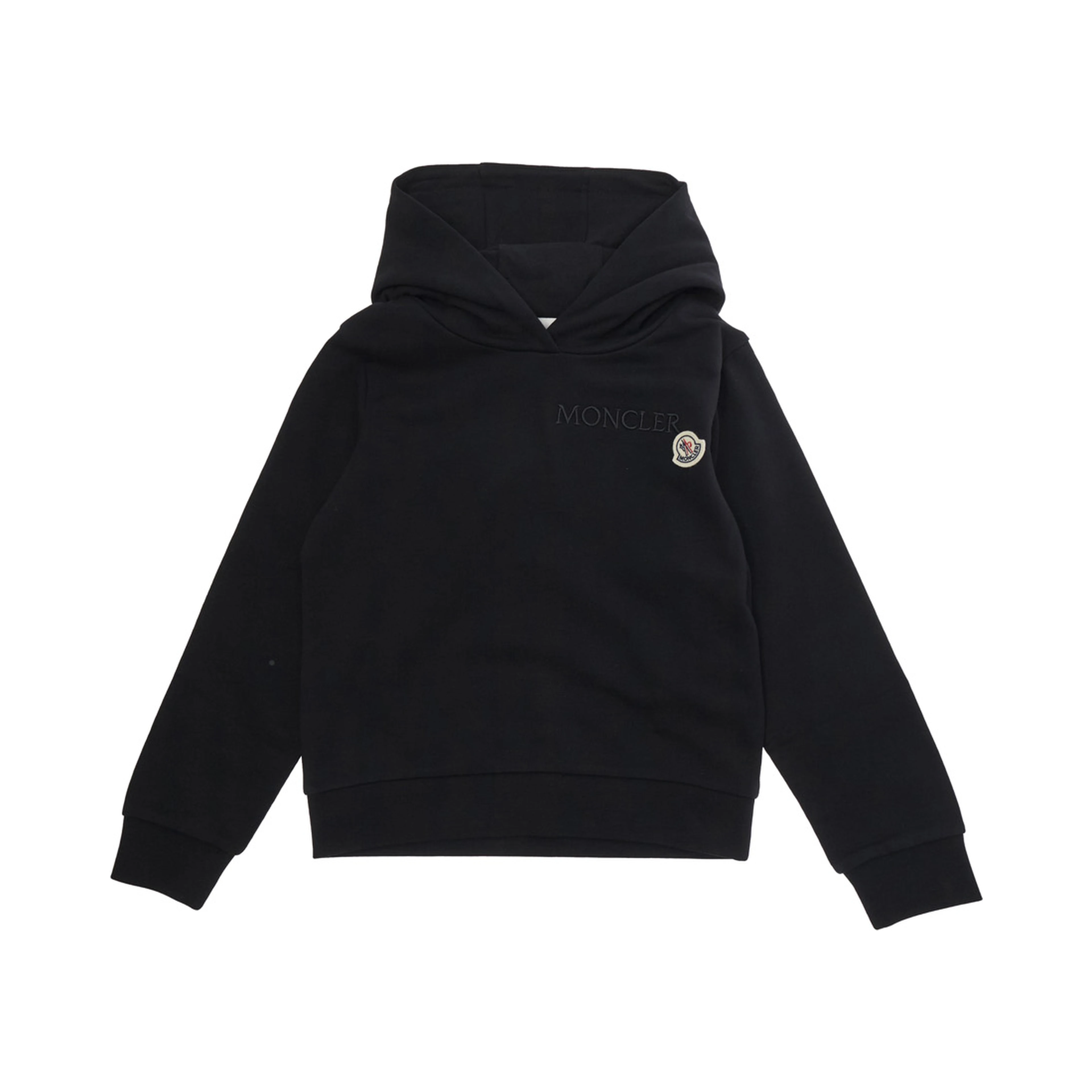 Black Sweatshirt with Lettering Logo and Logo Patch on the Front in Cotton Girls