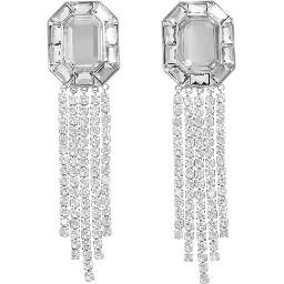 SILVER CRYSTAL DROPLET EARRINGS