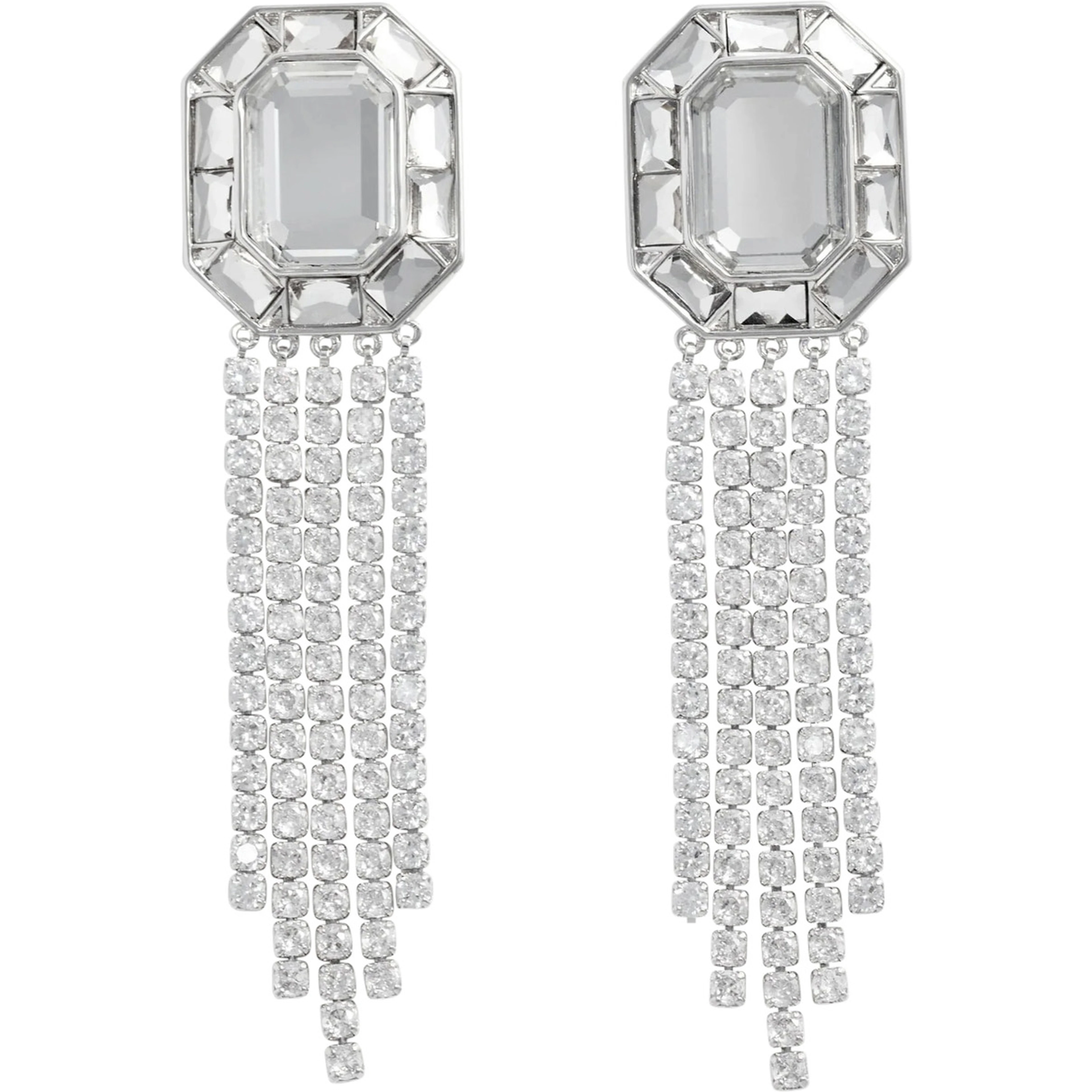 SILVER CRYSTAL DROPLET EARRINGS