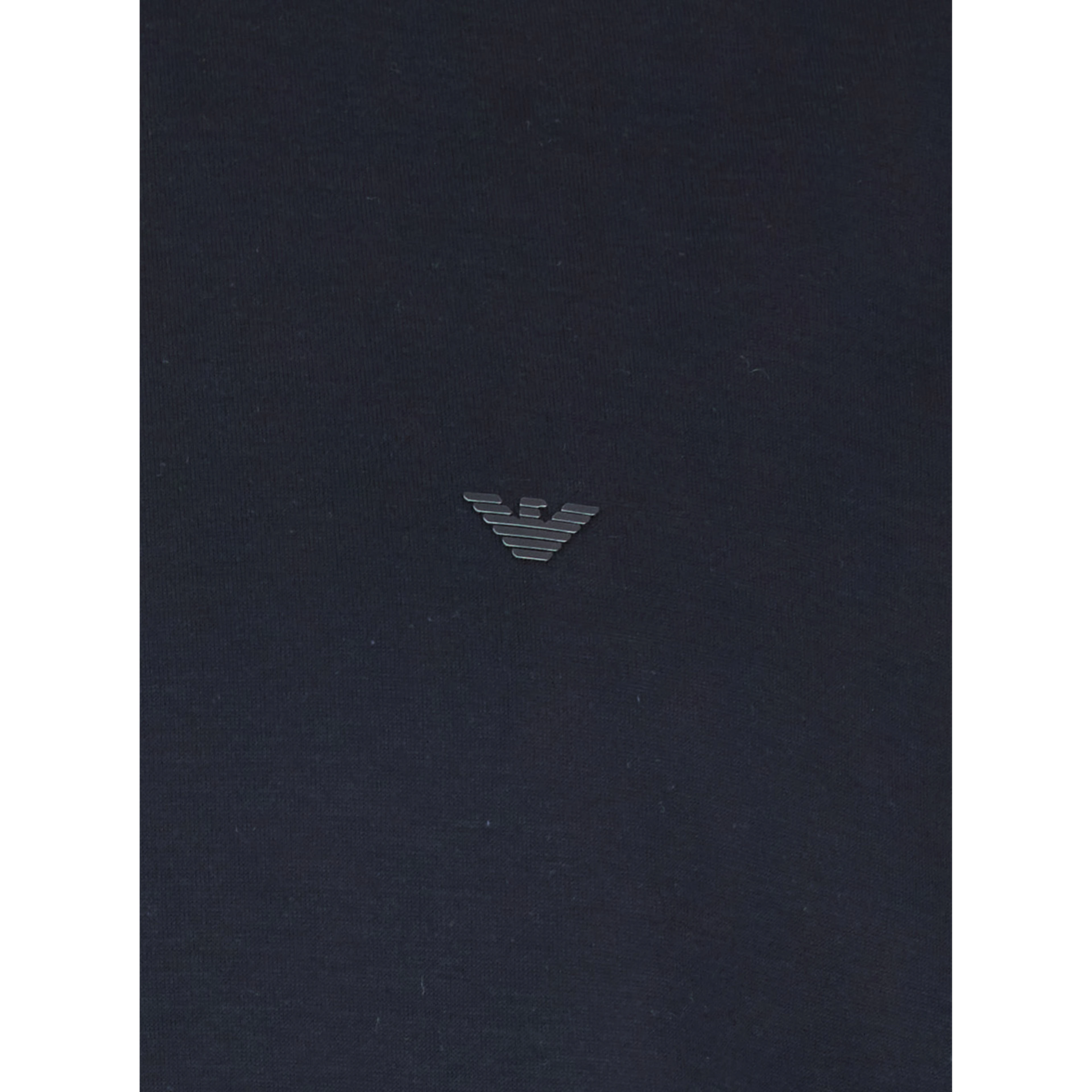 Blue Crew Neck T-Shirt with Logo Embroidery on the Front in Cotton Blend for Men