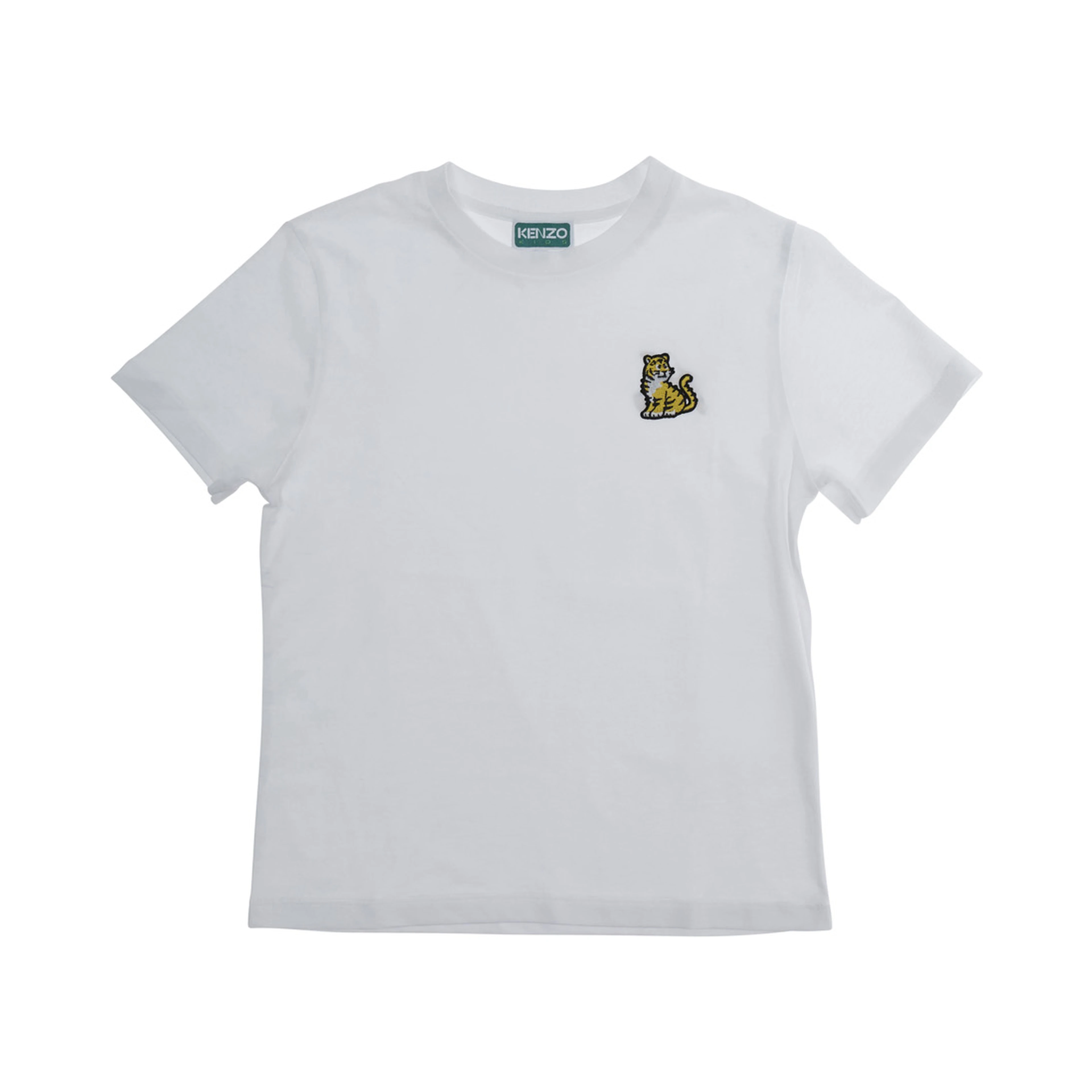 White T-Shirt with Embroidered Logo on Front and Lettering Logo on Back in Cotton Boy
