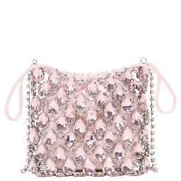 Handbag PINK CRYSTAL CHAINMAIL MINI BAG with rhinestone details - Tech Fabric - Pink - Women