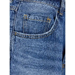 Blue Five-pocket jeans with logo patch on the back in denim for women